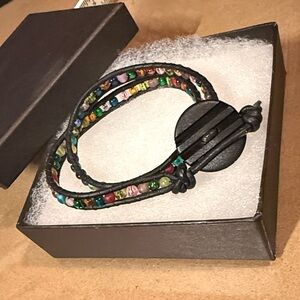 Handmade Multicolor Leather Wrap Beaded Bracelet🎁